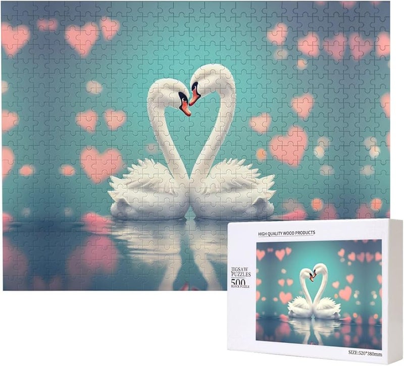 Phayah The Swan In Love لغز 500 قطعة للكبار ديكور المنزل 20.4 × 15 بوصة - Image 1